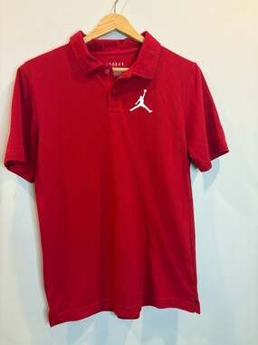 Jordan Jumpman Big Boys Red Short Sleeve Polo Shirt (Size XL 13-15 Yrs)